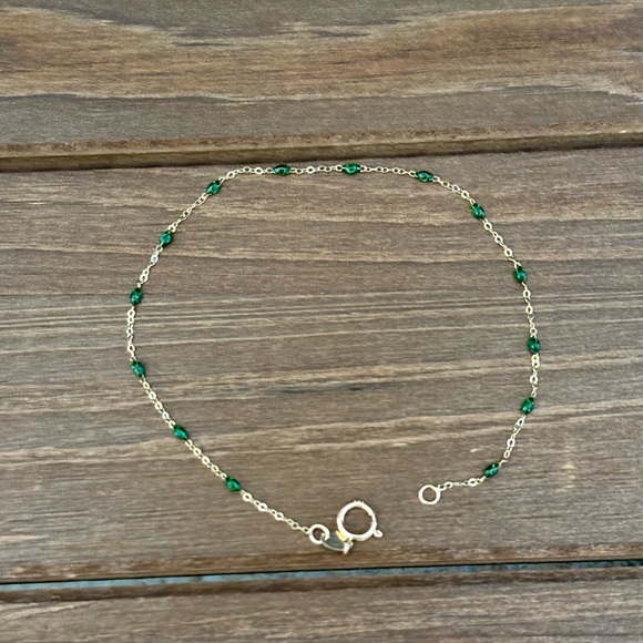 14K GoldGreen Agate Bracelet